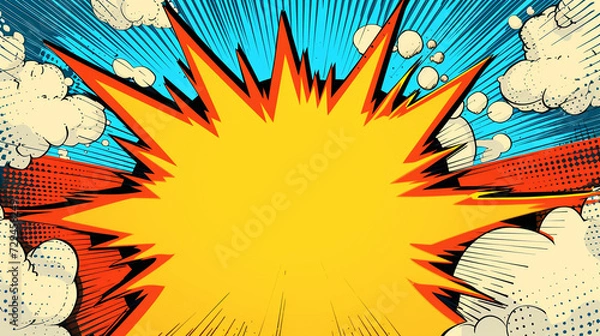 Obraz 
pop art comics style boom frame, superhero party