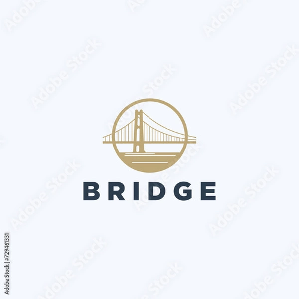 Fototapeta bridge simple modern logo vector
