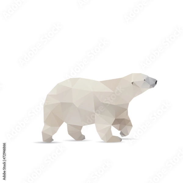 Obraz Abstract bear isolated on a white background