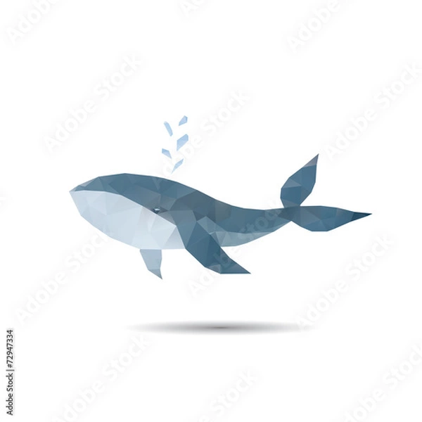 Fototapeta Abstract whale isolated on a white backgrounds