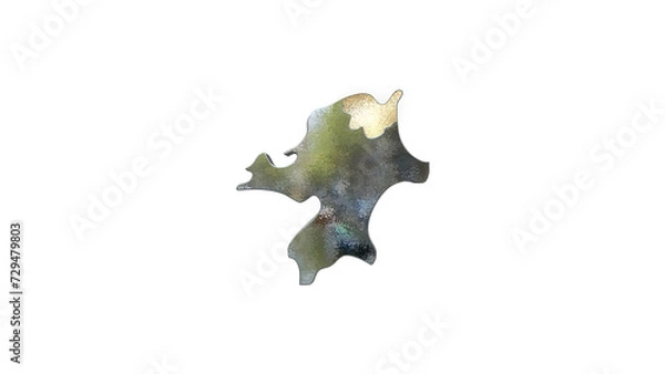 Fototapeta [アルファチャンネル]北九州の地形を強調する福岡県の3D透視投影図形