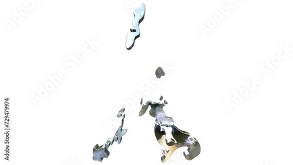 Fototapeta [アルファチャンネル]長崎の地形を強調する長崎県の3D透視投影図形