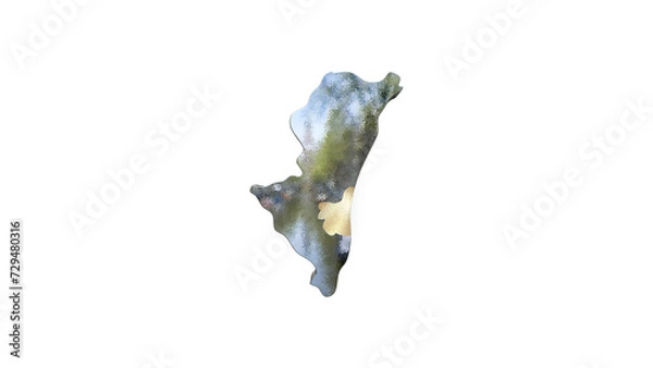 Fototapeta [アルファチャンネル]宮崎の地形を強調する宮崎県の3D透視投影図形