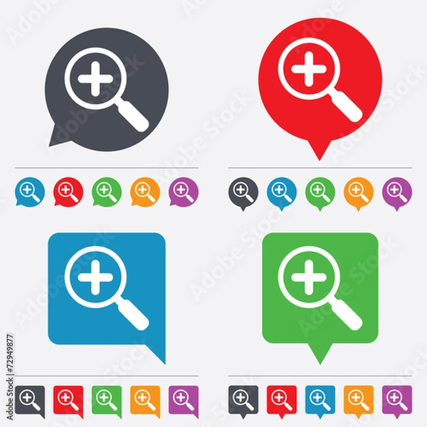 Fototapeta Magnifier glass sign icon. Zoom tool. Navigation
