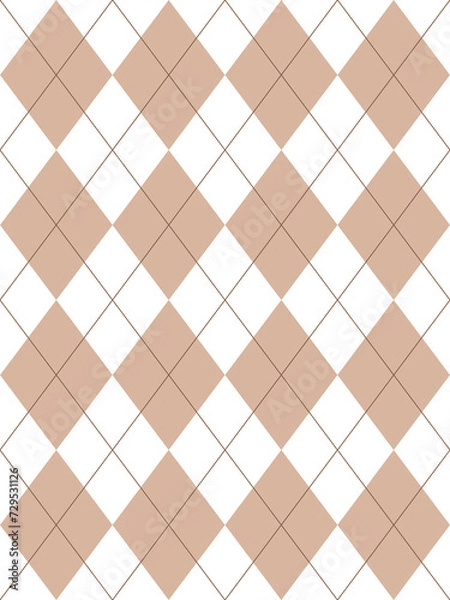 Fototapeta Argyle pattern set in honey peach.Seamless geometric pattern for gift card, gift paper, jumper, socks, scarf, other modern spring summer autumn winter fashion textile or paper print