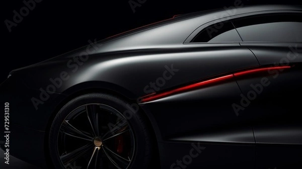 Fototapeta car on black