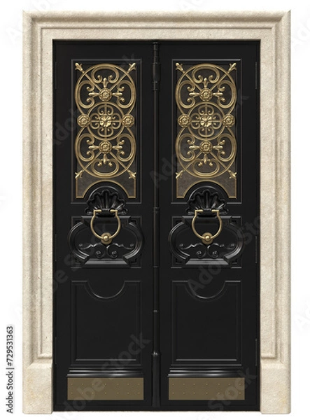 Fototapeta Entrance classic doors for the house