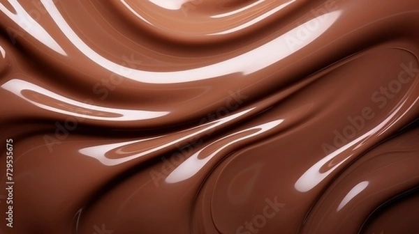 Fototapeta Chocolate background. Texture of liquid chocolate or cocoa close-up