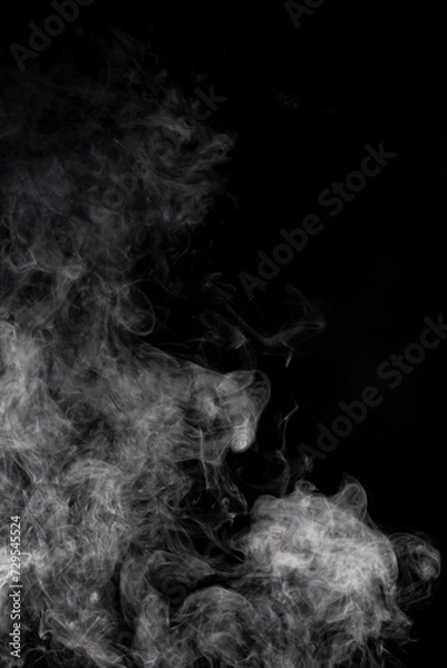 Obraz White Smoke on a Black Background