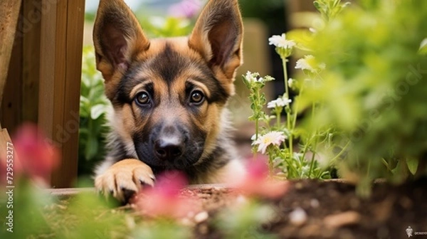 Obraz german shepherd dog on grass
