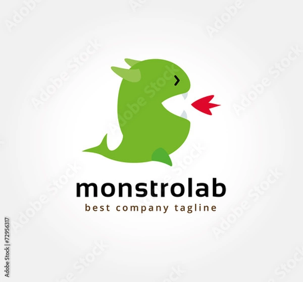 Obraz Abstract vector dragon monster logo icon concept. Logotype