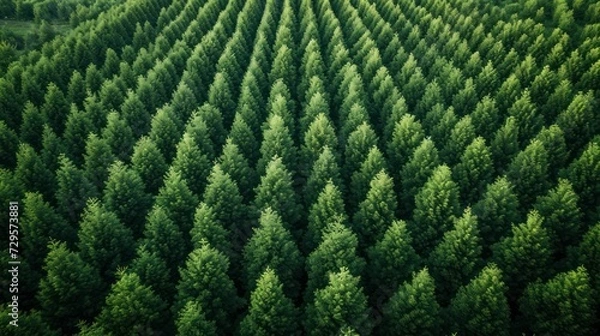 Fototapeta rows of trees in the park