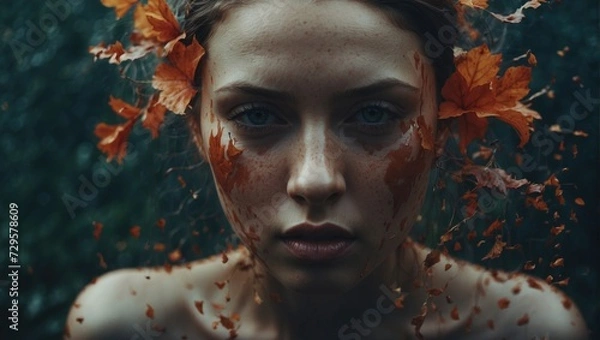 Fototapeta Mystic Meadows: The Girl Lost in Thought