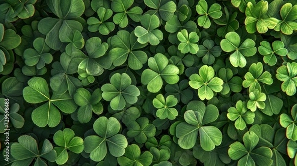 Fototapeta Clover plant texture background. Generative AI