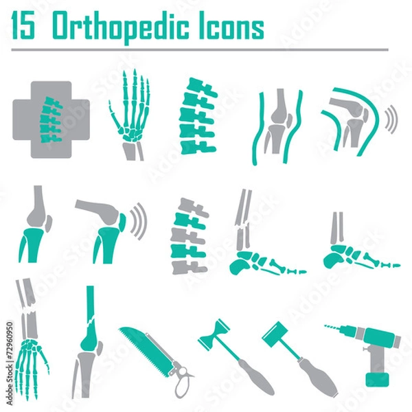 Fototapeta 15 Symbol ortopedyczny i kręgosłupa - ilustracja wektorowa