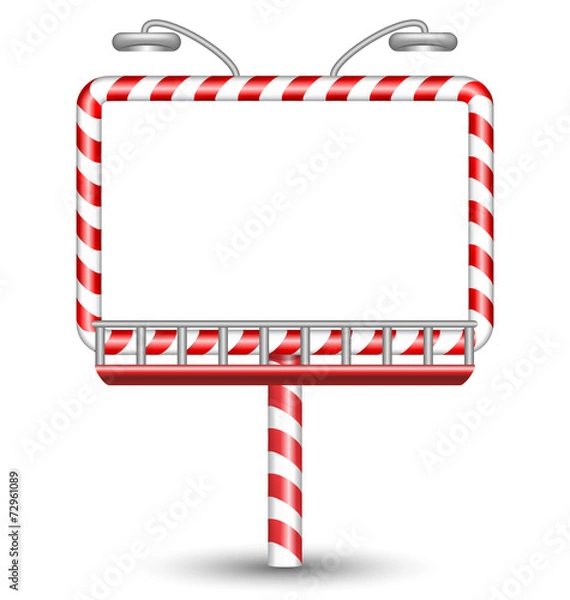 Fototapeta blank candy cane billboard isolated on white background
