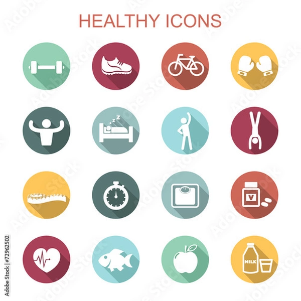 Obraz healthy long shadow icons