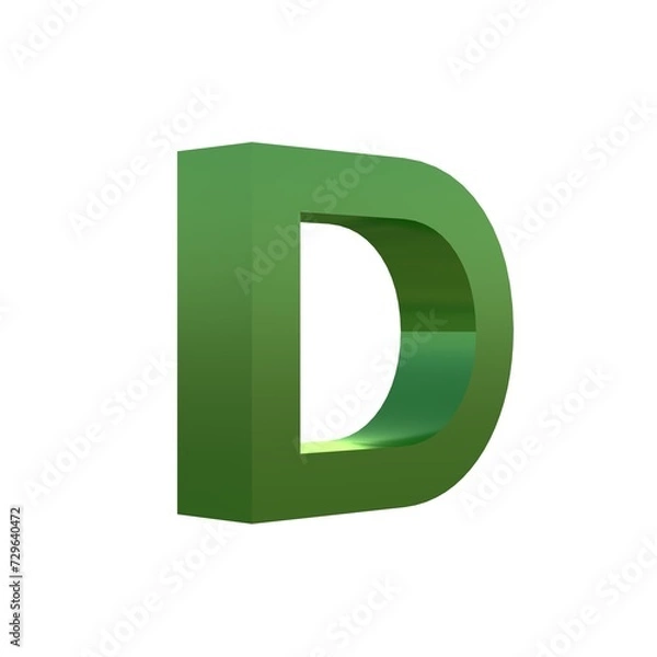 Obraz 3d green grass font alphabet D
