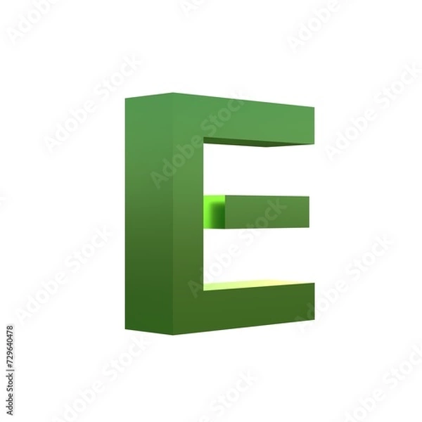 Obraz 3d green grass font alphabet E