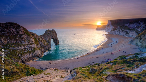 Obraz Spring sunset over Durdle Door, Dorset, UK