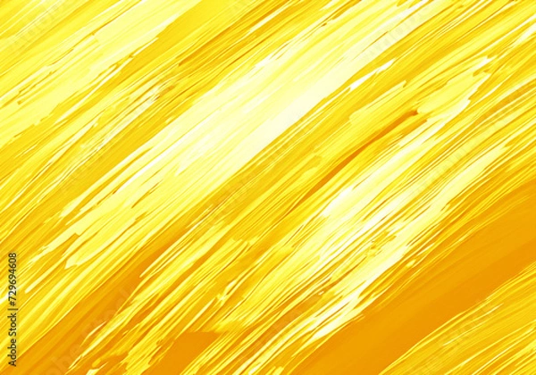 Fototapeta 金色の筆で描く和風イメージ素材　躍動感のある力強いブラシタッチ背景素材