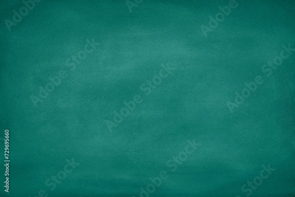 Fototapeta Green Chalkboard. Chalk texture school board display for background. chalk traces erased with copy space for add text or graphic design. Backdrop of Education concepts