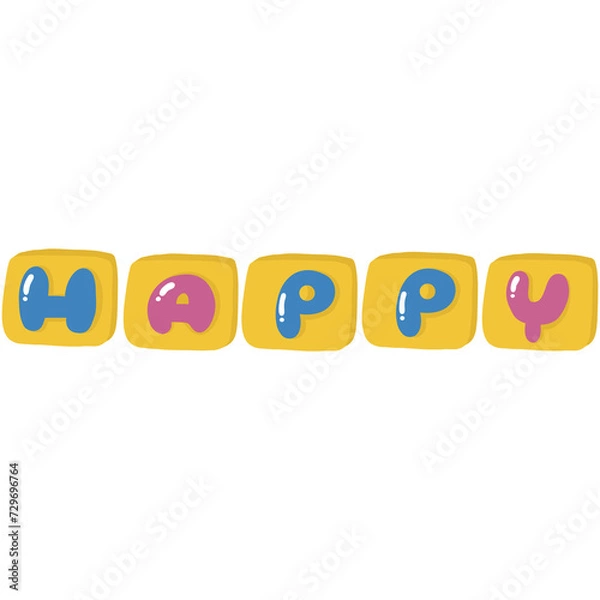 Fototapeta Happy Blocks Illustration