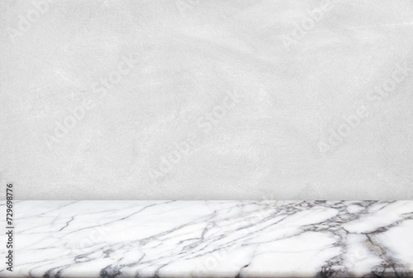 Fototapeta Abstract Natural texture marble floor on concrete background : Top view of marble table for graphic stand product, interior design or montage display your product.
