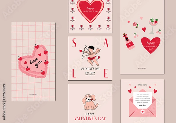 Obraz Valentine's Social Media and Post Collection