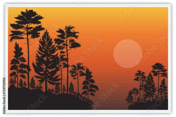 Fototapeta Landscape posters. Great for backgrounds, wallpapers, screens, social media etc. Vector. Colors can be edited