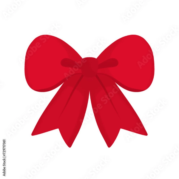 Fototapeta red bow with ribbon illustration isolated on white and transparent background. red ribbon watercolor vector illustration