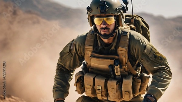 Fototapeta Strategic Special Forces Commando on Assignment