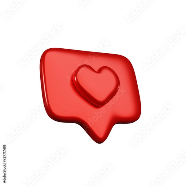 Fototapeta 3D Rendered Icon with Heart Symbol left angle