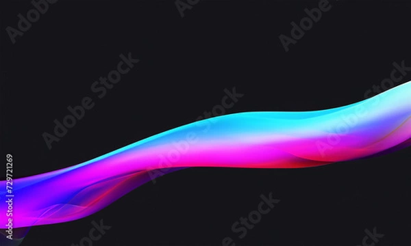 Fototapeta abstract holographic smooth wave on black background