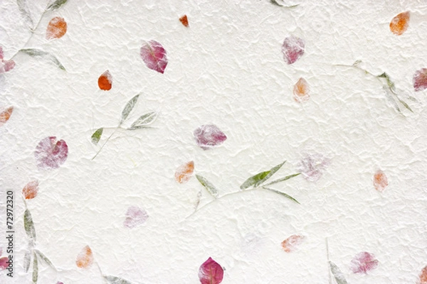 Fototapeta Papier morwowy z czerwonym liściem tekstura tło.