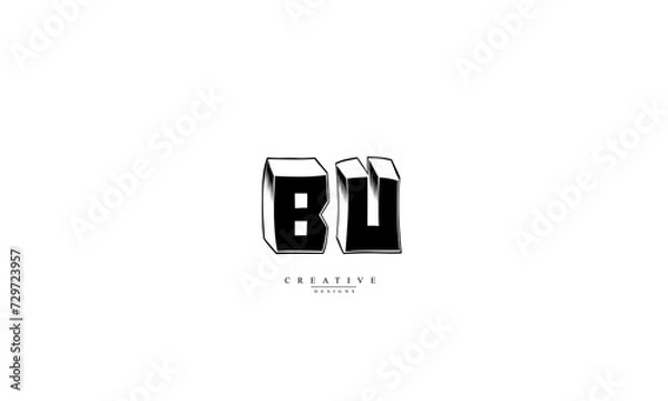 Fototapeta  Alphabet letters Initials Monogram logo BU UB B U
