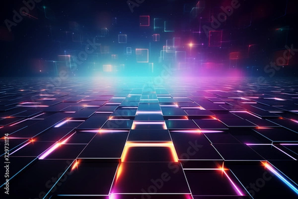 Obraz abstract background with glowing lines