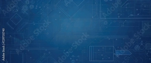 Obraz Blueprint paper background. Vector pattern with copy space for business presentation or web design.