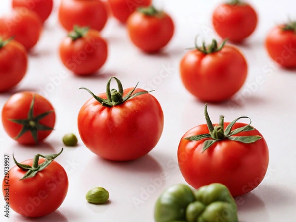 Fototapeta tomatoes on white background