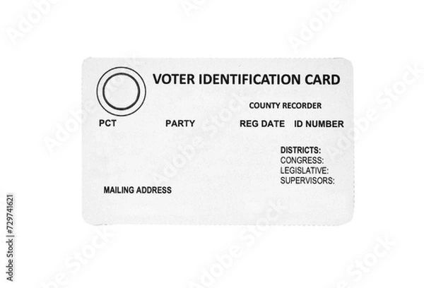 Obraz Close up of a Voter Identification Card