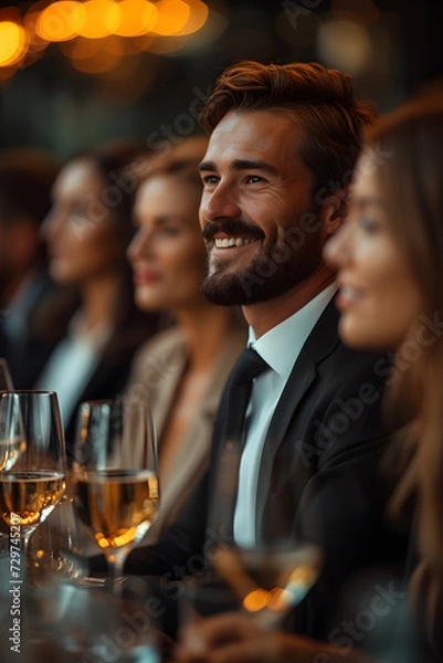 Obraz Golden Elegance: An Intimate Evening of Fine Dining