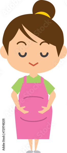 Fototapeta 妊婦さんの全身イメージイラスト