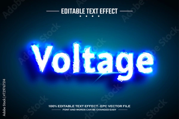 Obraz Voltage 3D editable text effect template