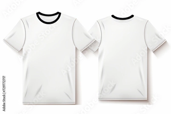 Fototapeta White t-shirt template, front and back view,