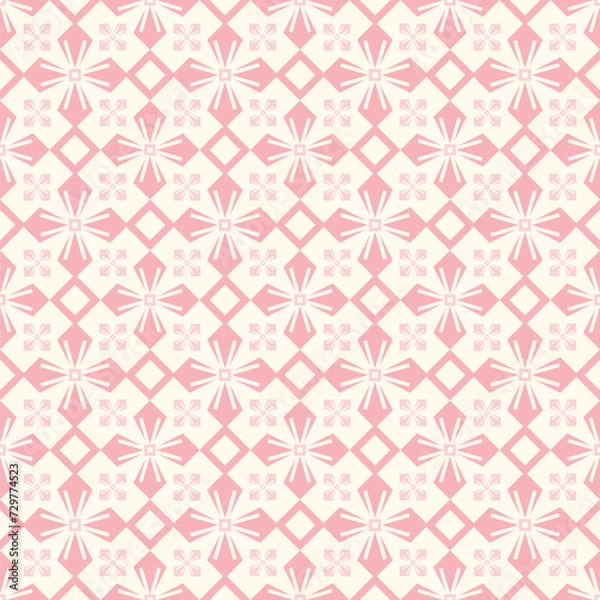 Fototapeta Geometric Flowers Vector Seamless Pattern