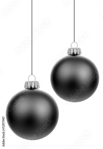 Obraz Schwarze Weihnachtskugeln