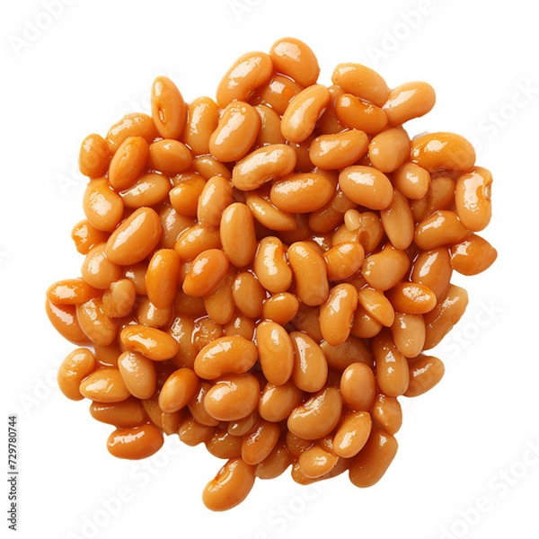 Fototapeta Baked beans, transparent background, isolated image, generative AI