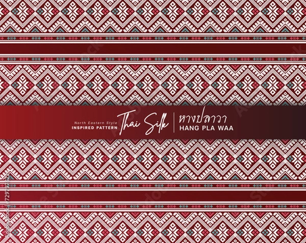 Obraz Seamless pattern background. Inspired by traditional North Eastern Thai silk pattern.