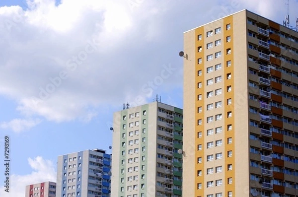 Fototapeta colourful tower blocks