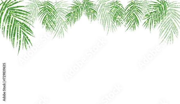 Fototapeta Palm leaves green glitter background. Tropical leaves on transparent backgrounds.	